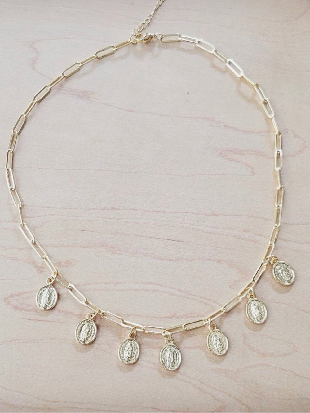**Genuine 18K Gold Plated Necklace w/ Coin Pendants